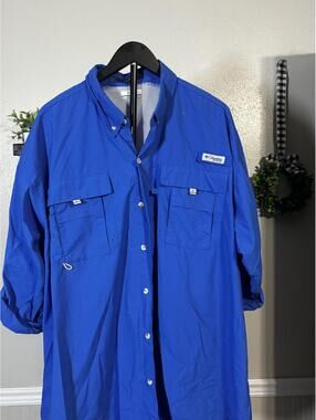 Columbia Blue Outdoor Button-Up Shirt XXL